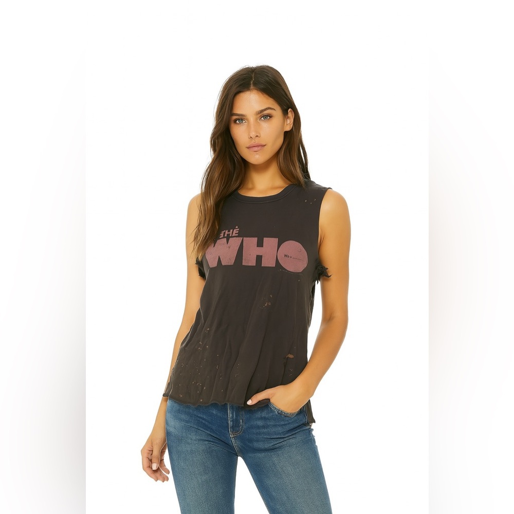 Chaser The Who Paint Splatter Distressed Tank